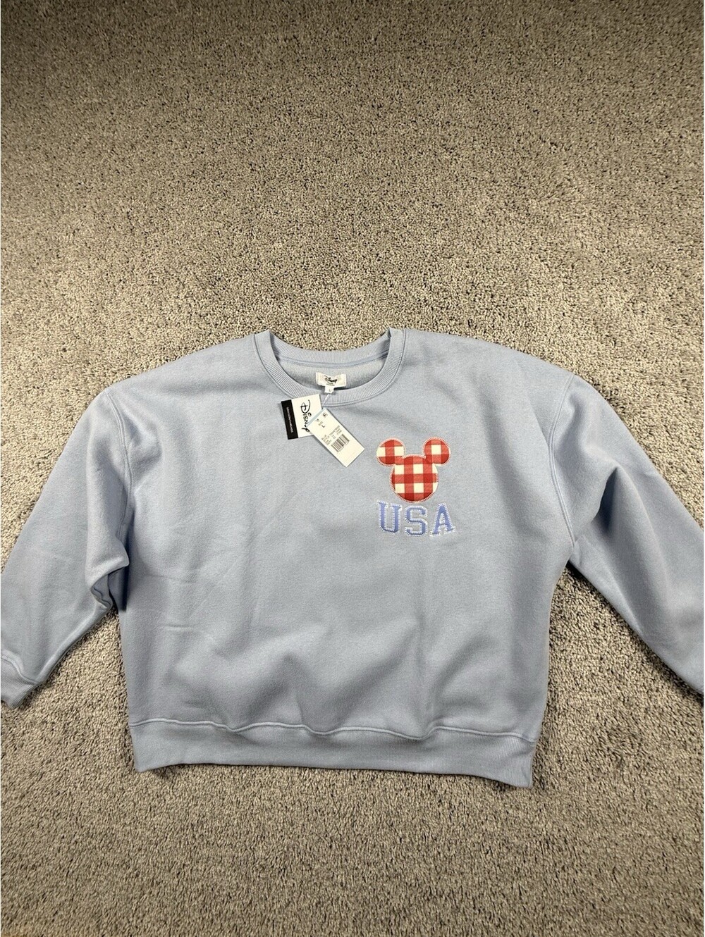 NWT Disney Grayson Threads Women’s Sweatshirt Embroidered Mickey Size Large Blue